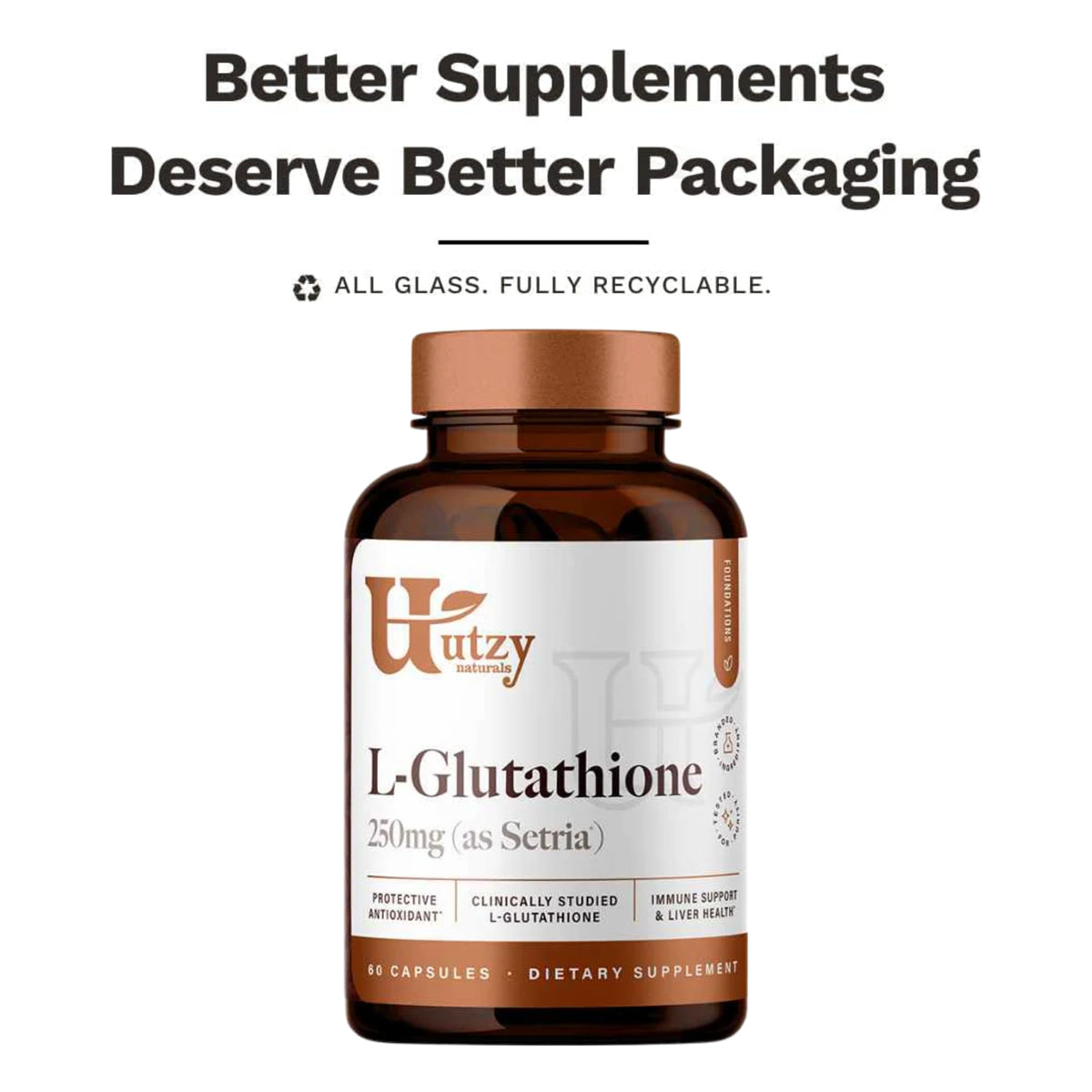Utzy Naturals Glutathione 250 mg - 60 Vegetarian Capsules - image 9