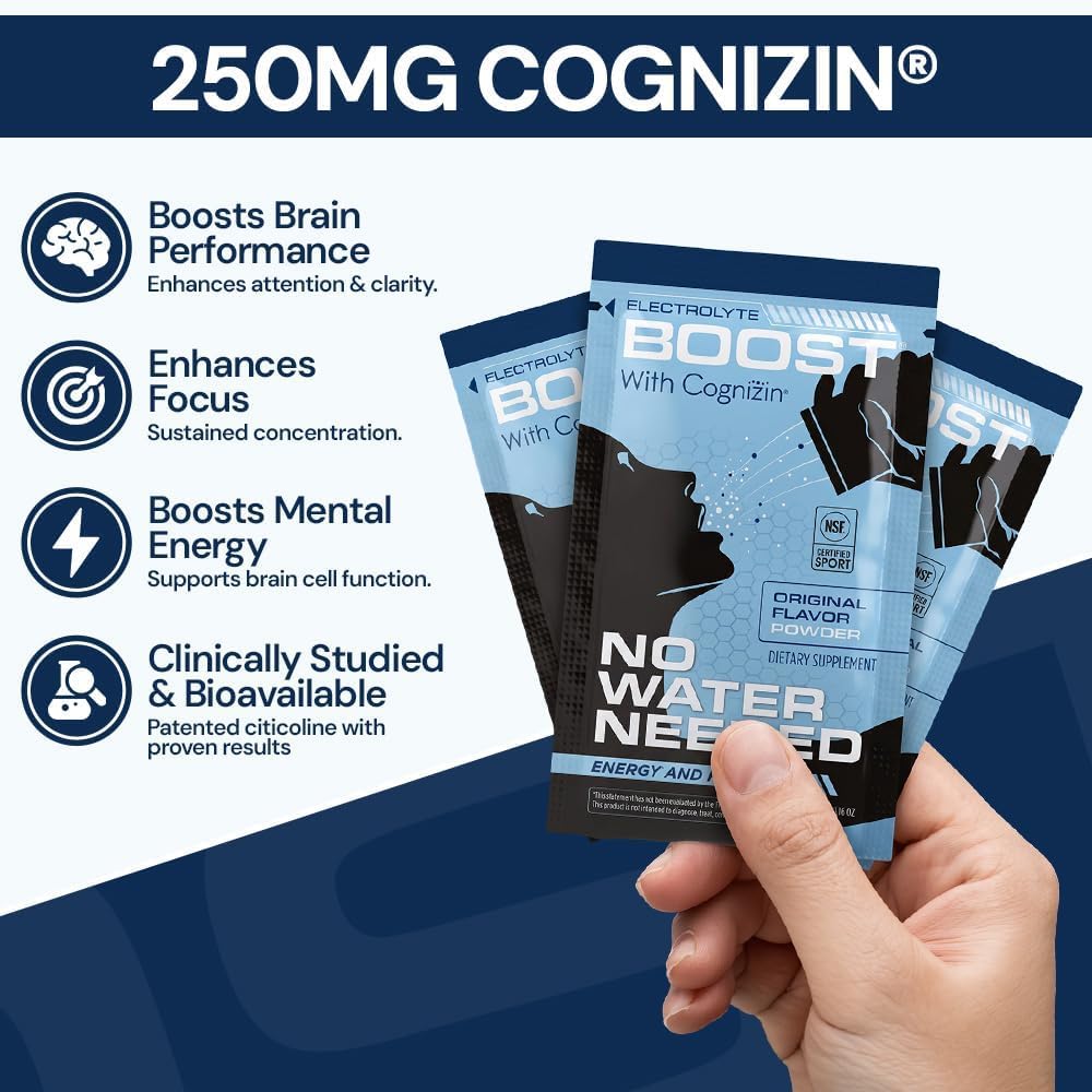 Electrolyte Boost with Cognizin Citicoline Powder - 14 Packets - image 3