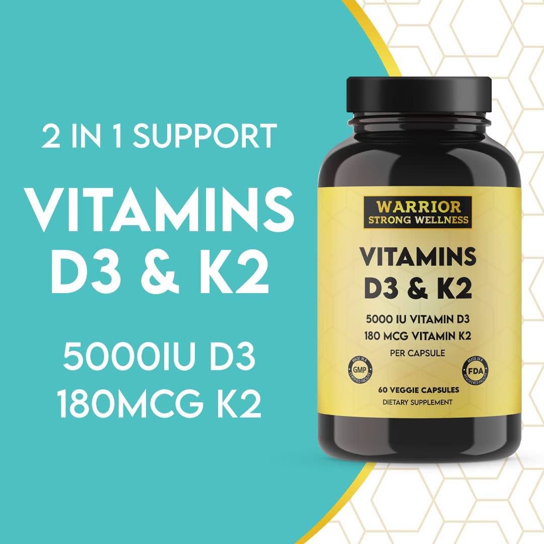 Warrior Strong Wellness Vitamin D3 and K2 Supplement - 60 Capsules - image 3
