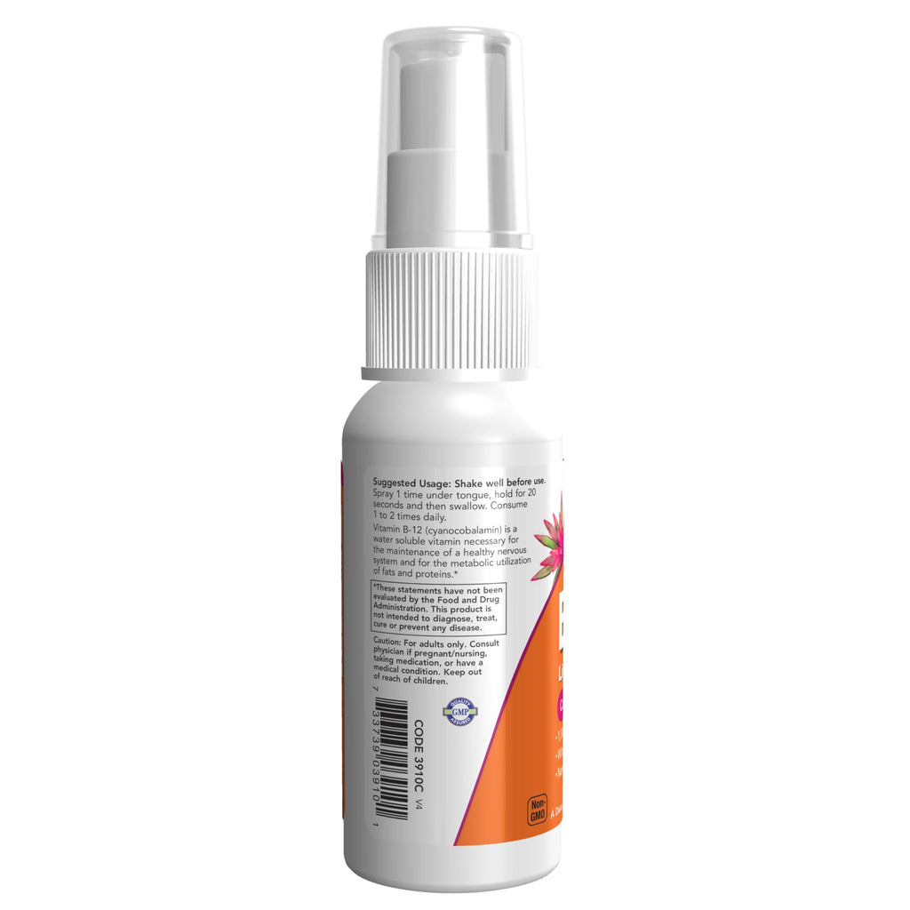 NOW Vitamin B-12 Liposomal Spray with Folic Acid - 2 Fl Oz - image 3