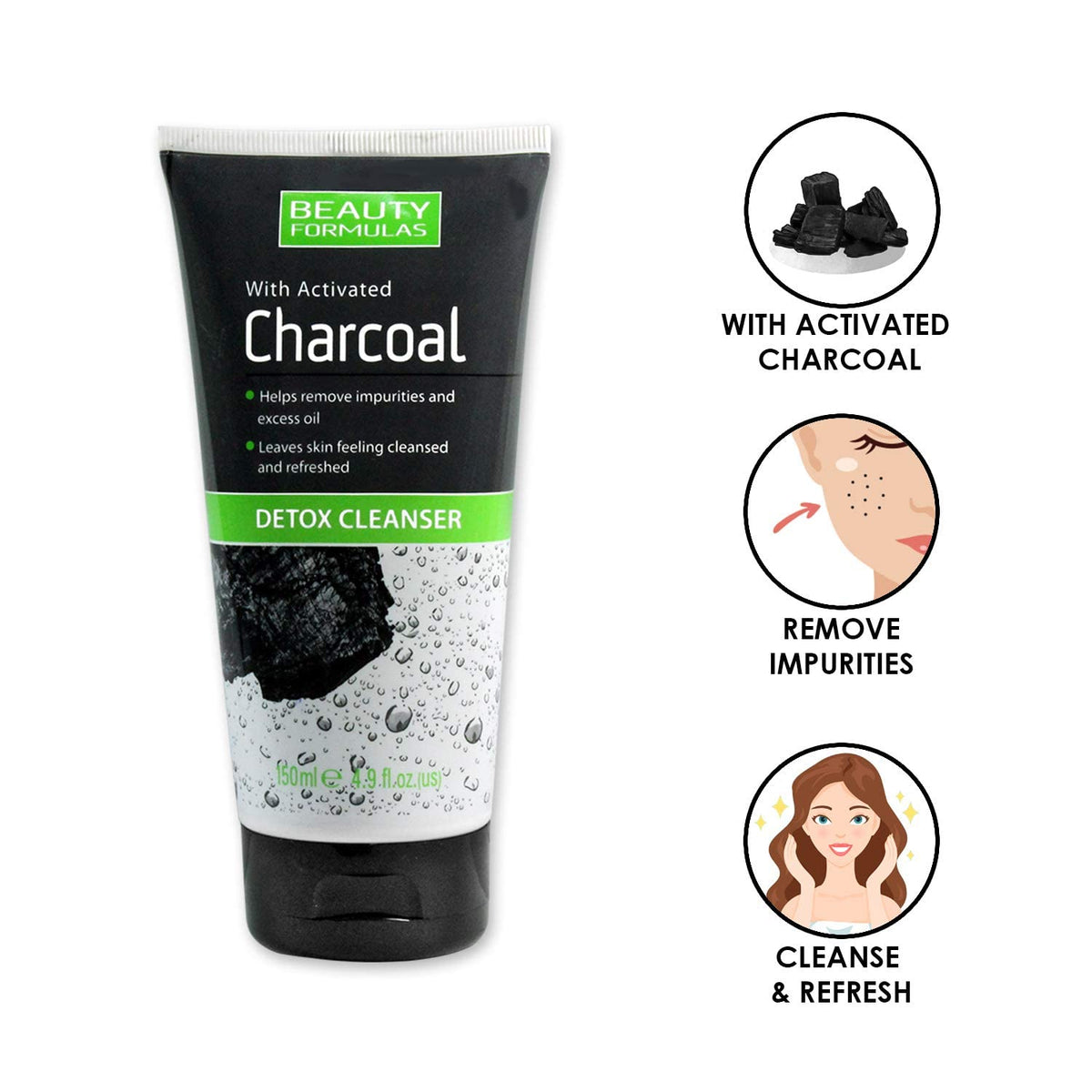 Beauty Formulas Charcoal Detox Cleanser - 150ml - image 2