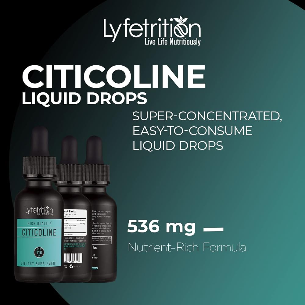 Lyfetrition Citicoline Liquid Drops 536 mg - 4 Fl Oz - image 2