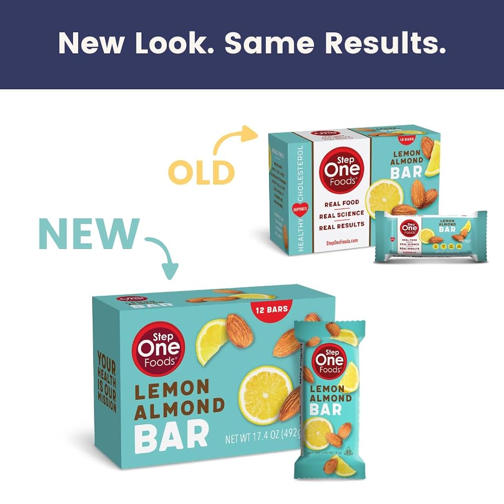 Step One Foods Lemon Almond Bar Heart Healthy Snack - 12 Pack - image 2