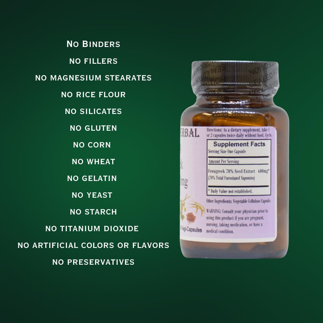 Barlowe's Herbal Elixirs Fenugreek Extract 70% Saponins - 60 Capsules - image 5
