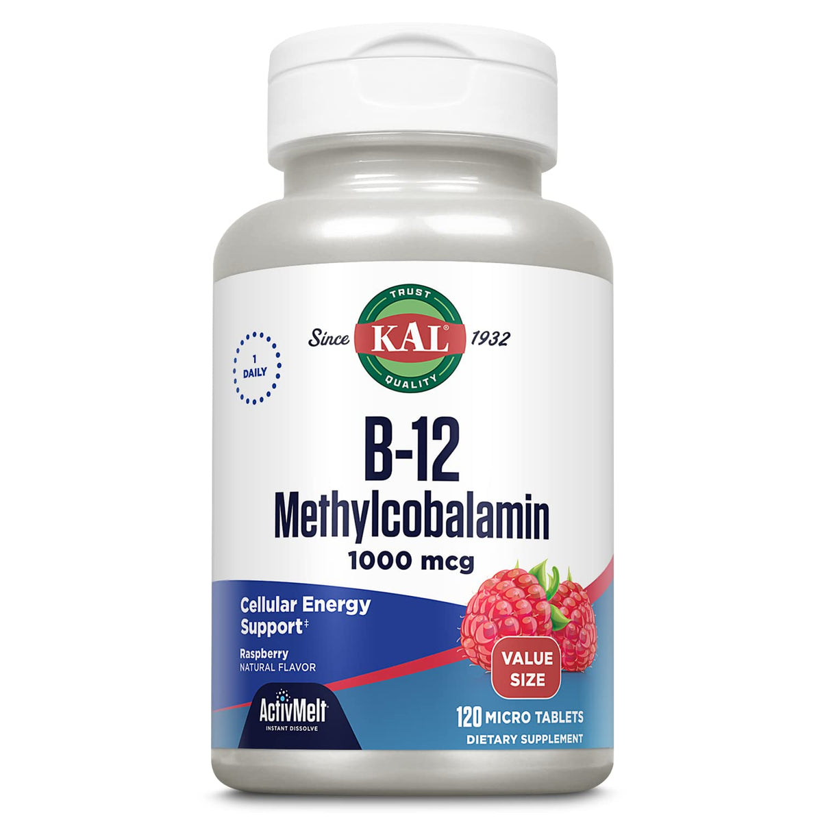 KAL Vitamin B12 Methylcobalamin 1000mcg - 120 Micro Tabs