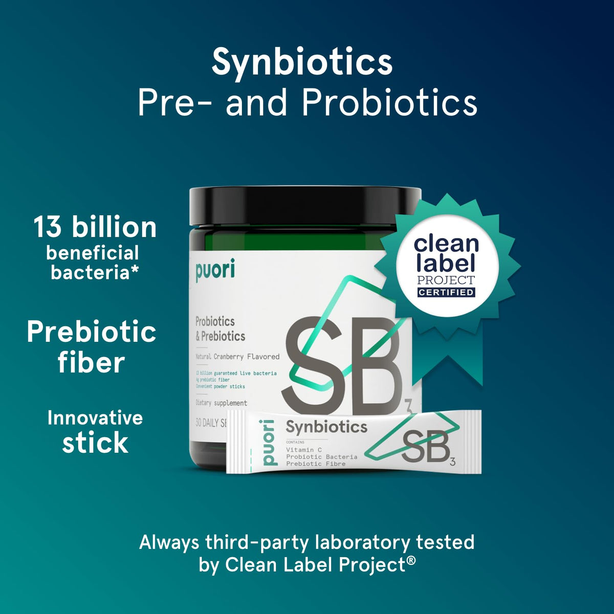 Puori SB3 Daily Probiotics & Prebiotics Drink Mix - 30 Servings - image 2