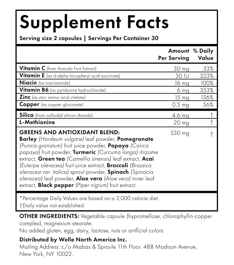 WelleCo The Skin Elixir Greens Powder Capsules - 60 Capsules - image 6