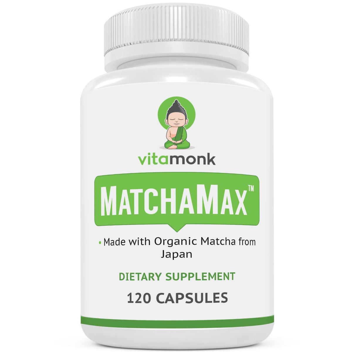 VitaMonk Organic Japanese Matcha Green Tea Pills - 120 Capsules