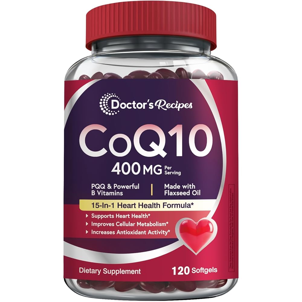 Doctor's Recipes CoQ10 400mg Softgels with PQQ & B-Complex - 120 Softgels
