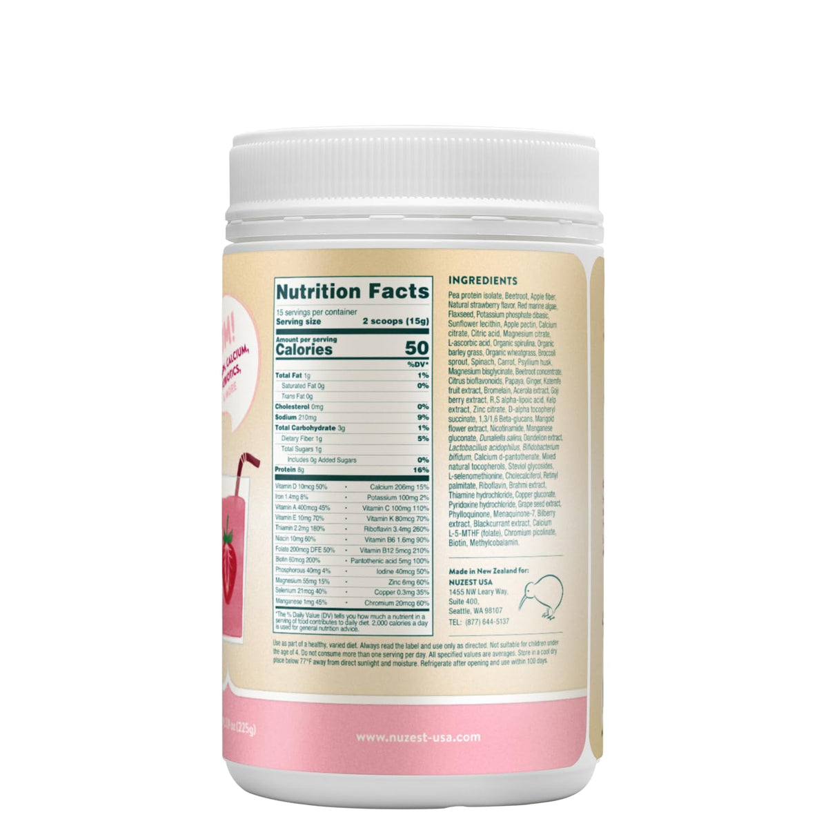 Nuzest Kids Good Stuff Vegan Smoothie Mix Strawberry - 15 Servings - image 3