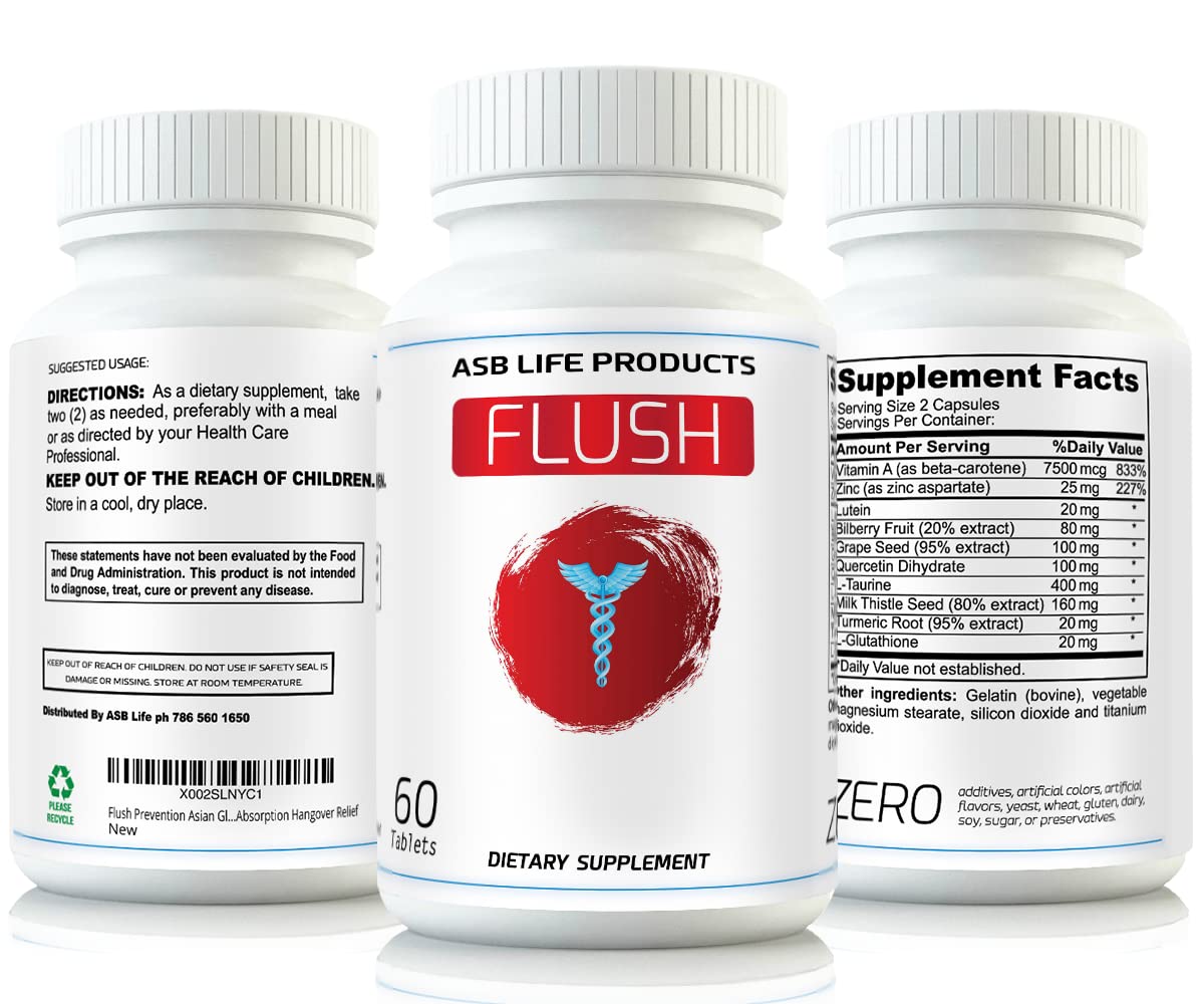 Flush Asian Glow Relief Alcohol Support Capsules - 60 Capsules - image 5