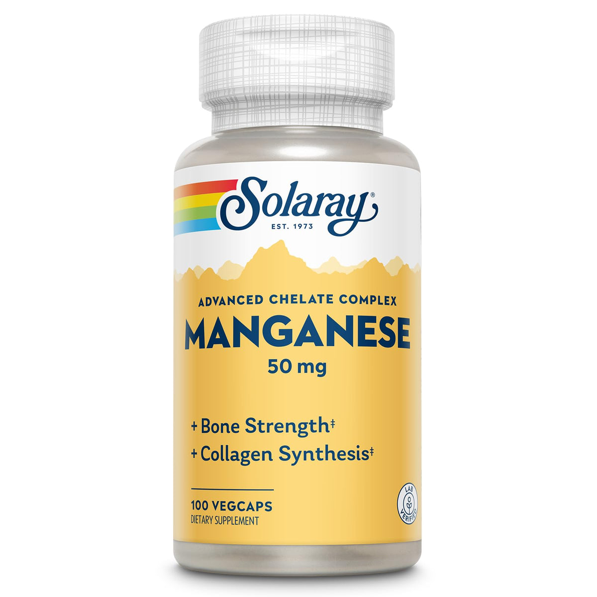 Solaray Manganese Supplement 50 mg Advanced Chelate - 100 Capsules