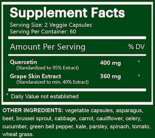 Na'trition Quercetin with Grape Skin Extract - 120 Vegetarian Capsules - image 3