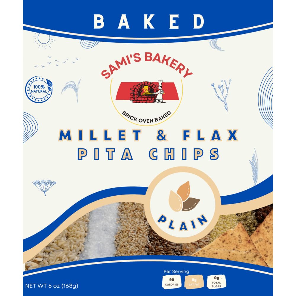 Sami's Bakery Millet & Flax Plain Chips - Pack of 4