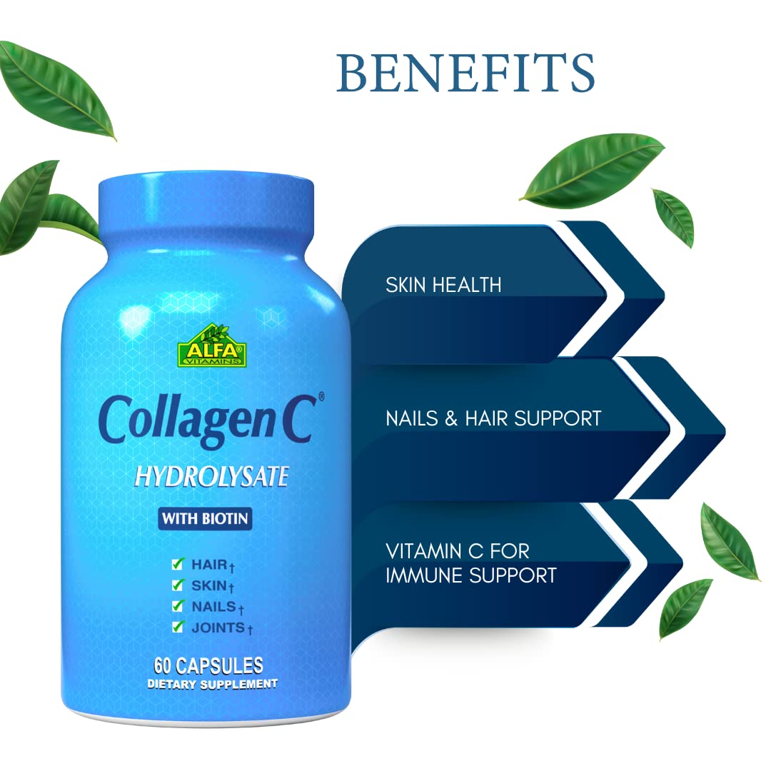 ALFA VITAMINS CollagenC Hydrolysate Collagen Capsules - 4 Pack - image 4