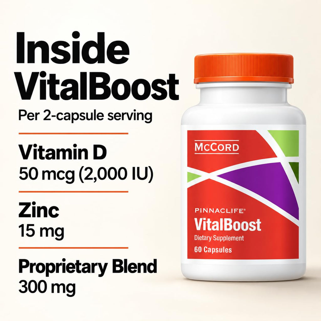 Pinnaclife McCord VitalBoost Energy & Immunity Supplement - 60 Capsules - image 3