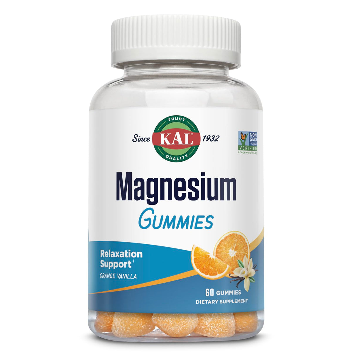 KAL Magnesium Citrate Gummies Orange Vanilla - 60 Gummies