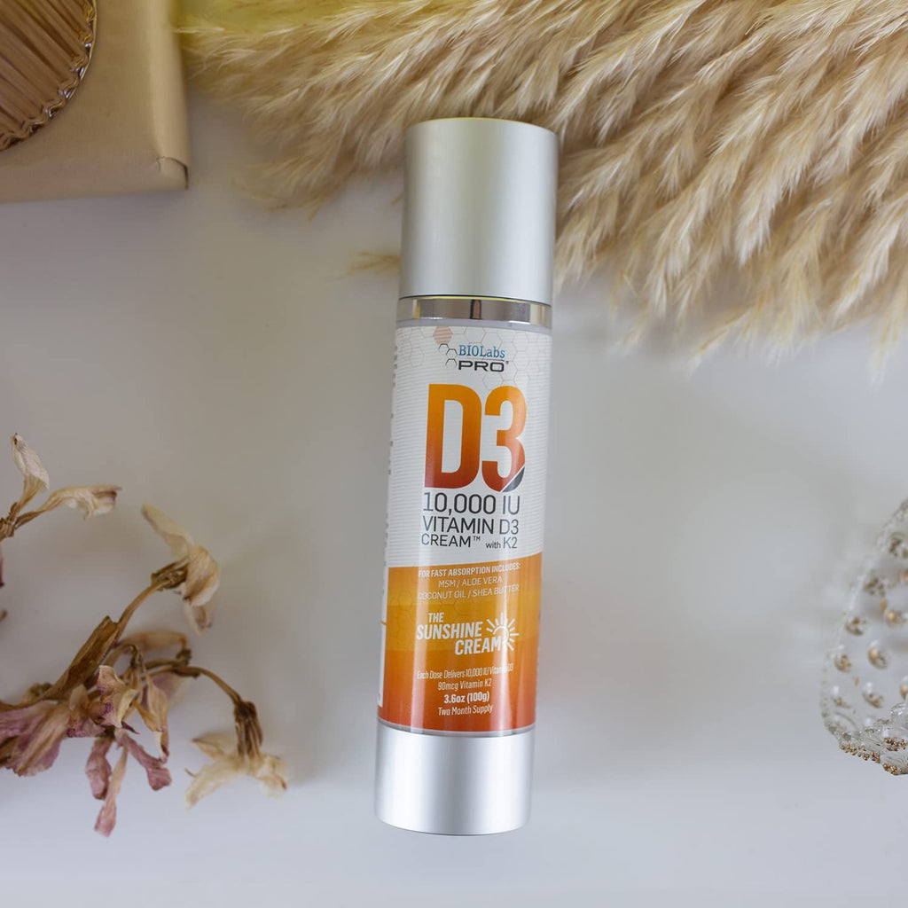 BIOLABS PRO Vitamin D3 10000IU Cream with Vitamin K2 - 3.6 oz - image 3