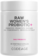 Codeage Raw Women's Probiotic+ - 34 Strains, 100B CFU - 60 Capsules