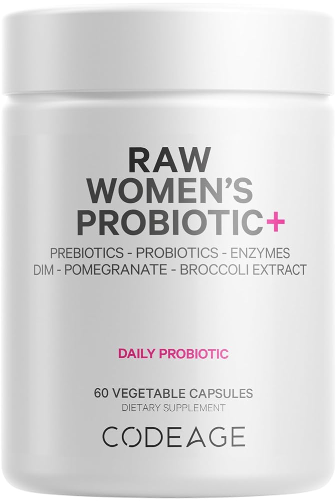 Codeage Raw Women's Probiotic+ - 34 Strains, 100B CFU - 60 Capsules