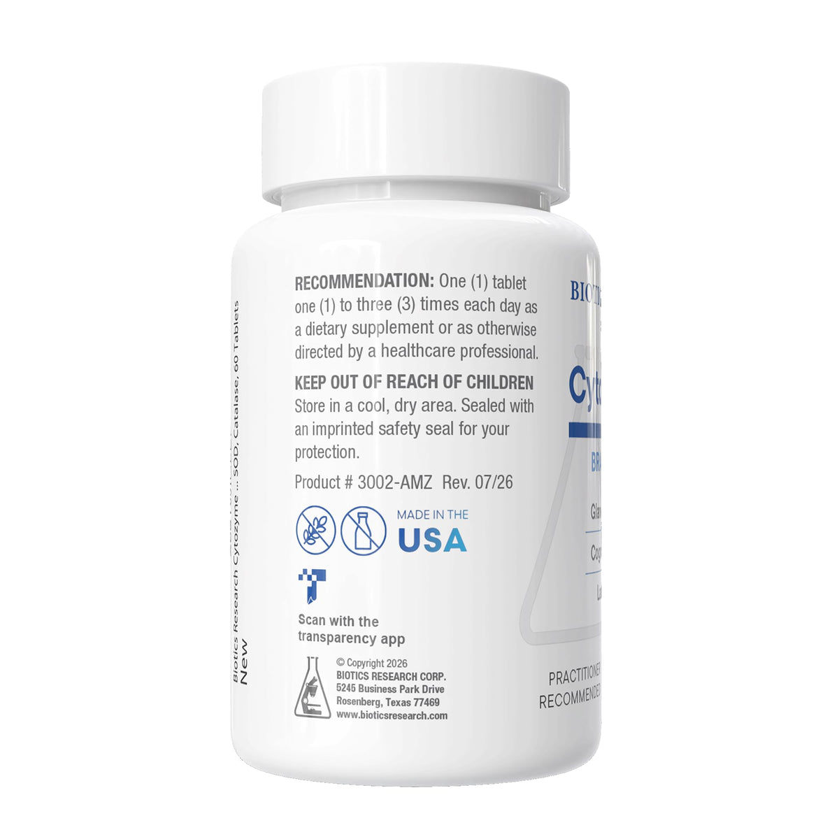 BIOTICS RESEARCH Cytozyme B Brain Health Support - 60 Tablets - image 3