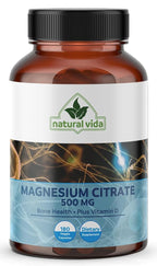 Natural Vida Magnesium Citrate 500mg + Vitamin D - 180 Capsules - image 3