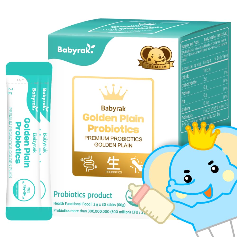 babyrak Golden Plain Probiotics & Prebiotics Powder - 30 Sticks