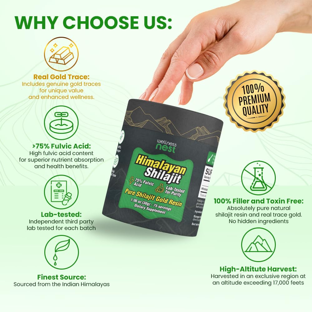 Wellness Nest Gold Grade Pure Himalayan Shilajit Resin - 30g - image 3