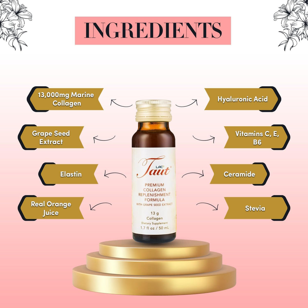TAUT Marine Collagen Drink for Women - 8 Bottles - image 5