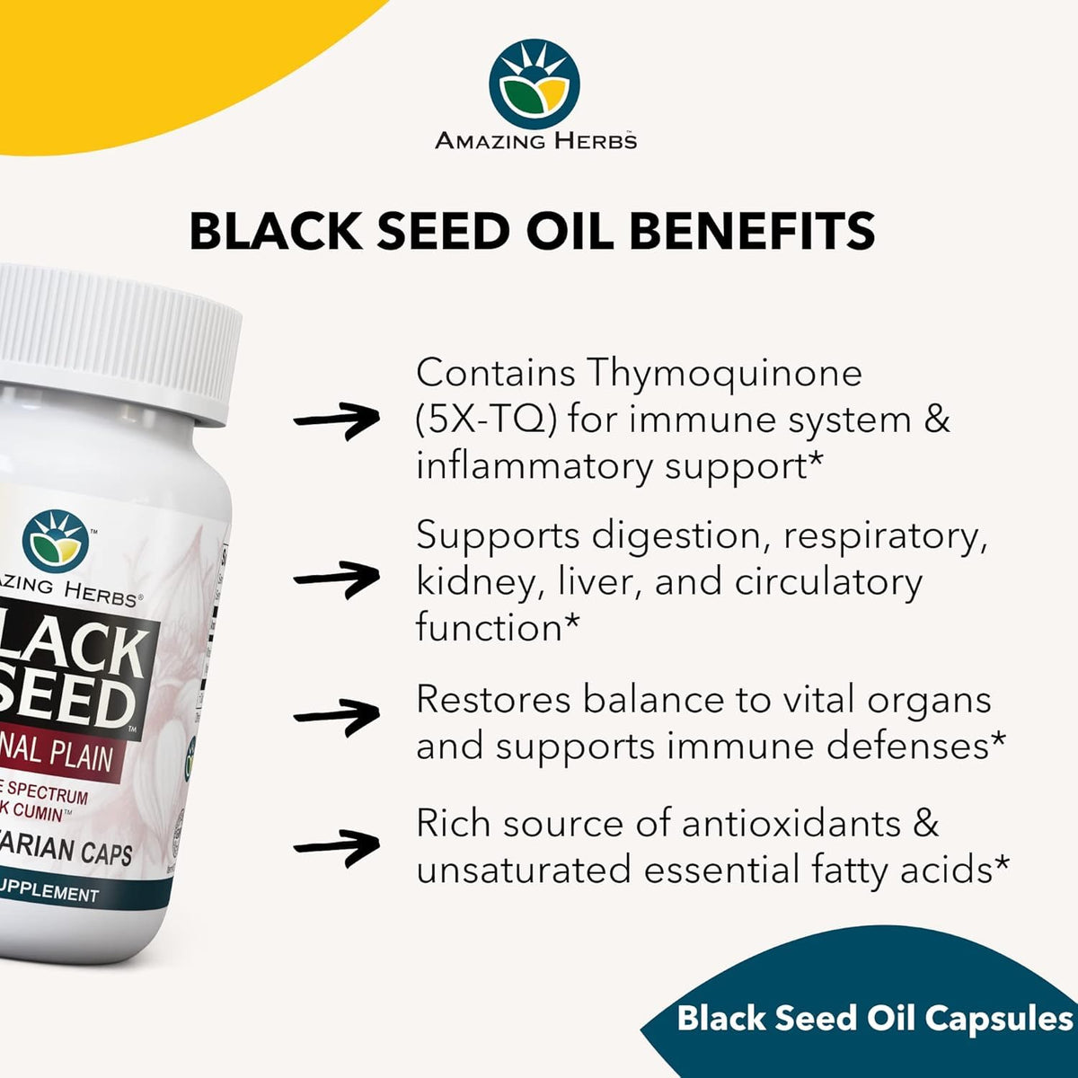 Amazing Herbs Black Seed Oil Capsules - 100 Count - image 5