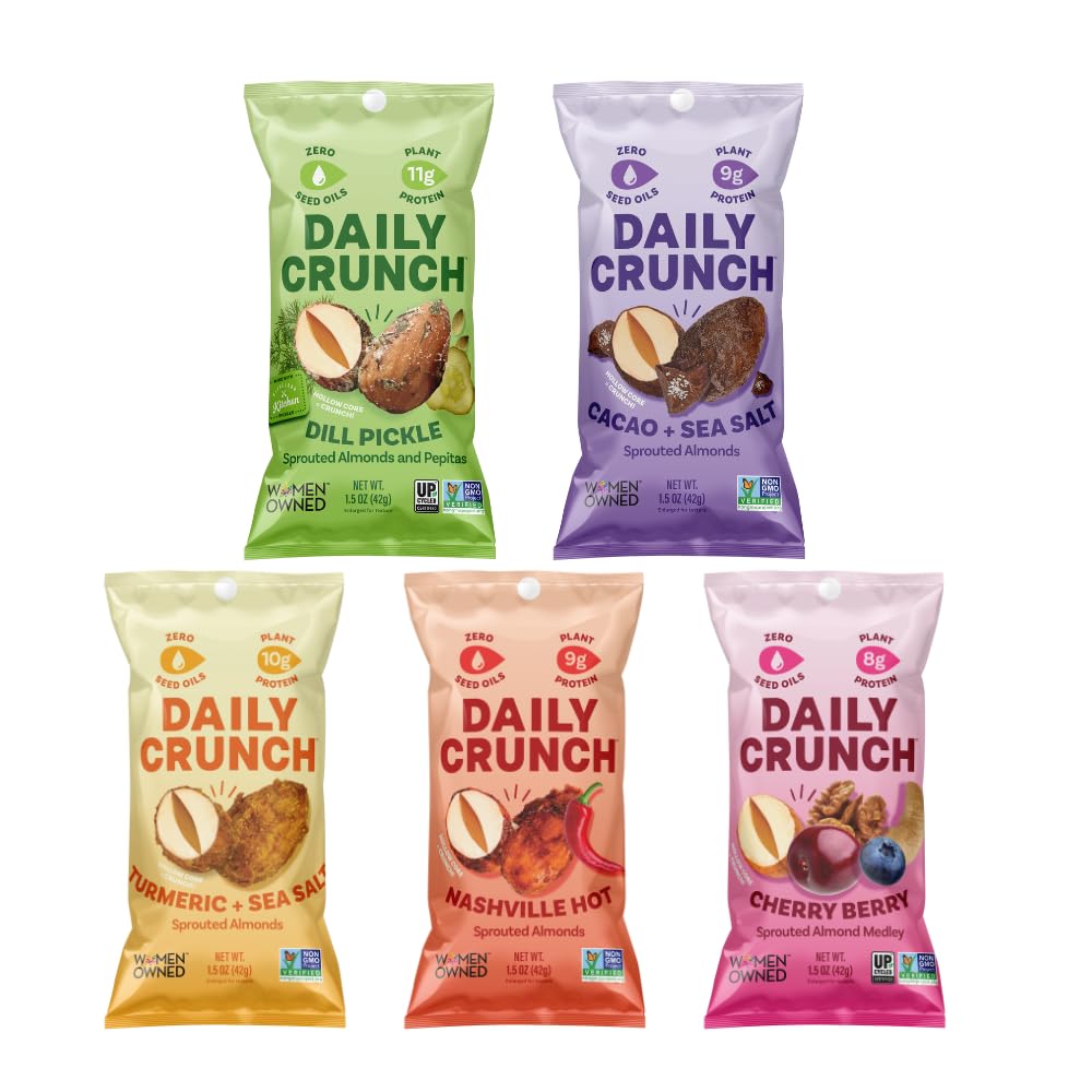 Daily Crunch Sprouted Almonds Variety Pack - 5 x 1.5 oz