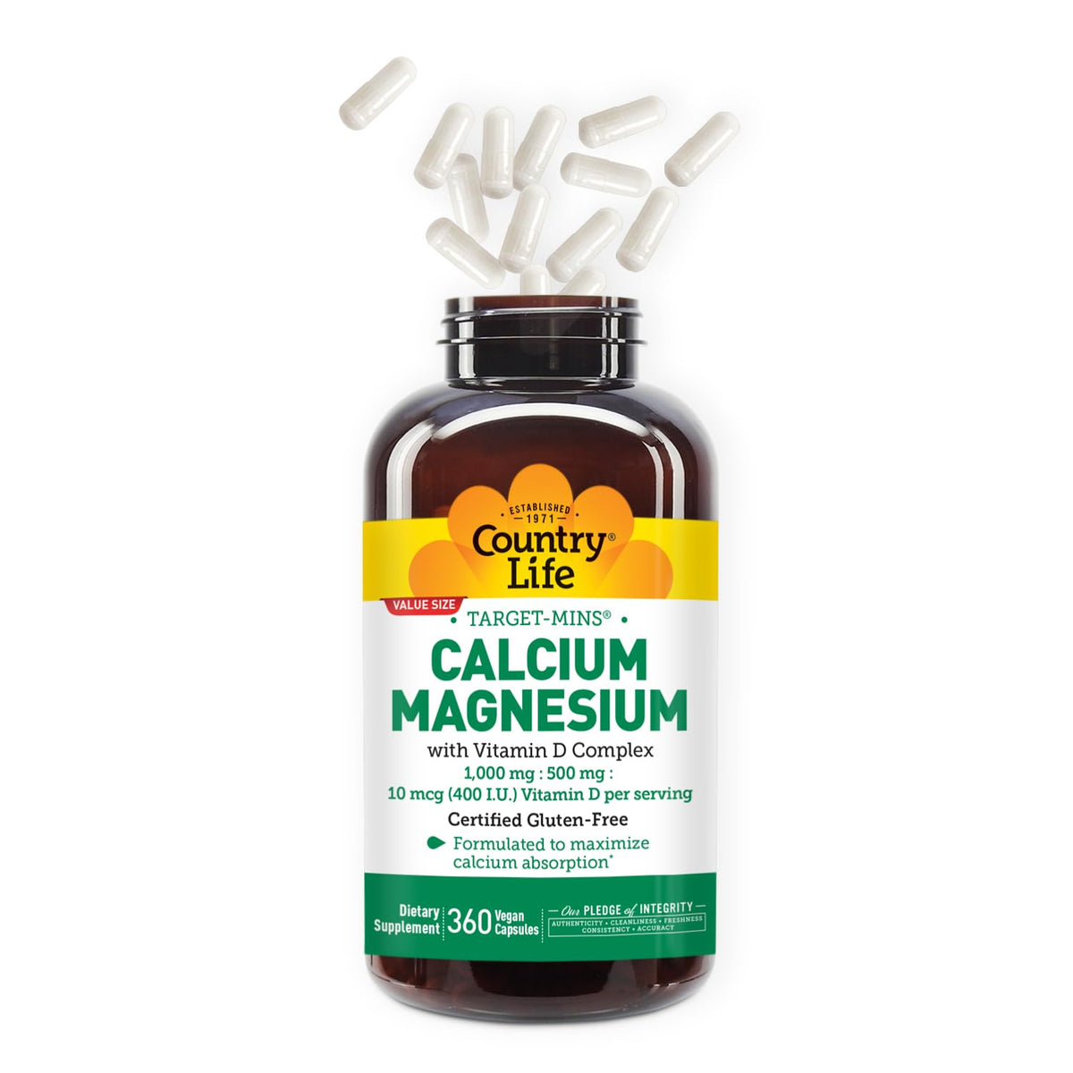 Country Life Target-Mins Calcium Magnesium Vitamin D - 360 Capsules - image 3