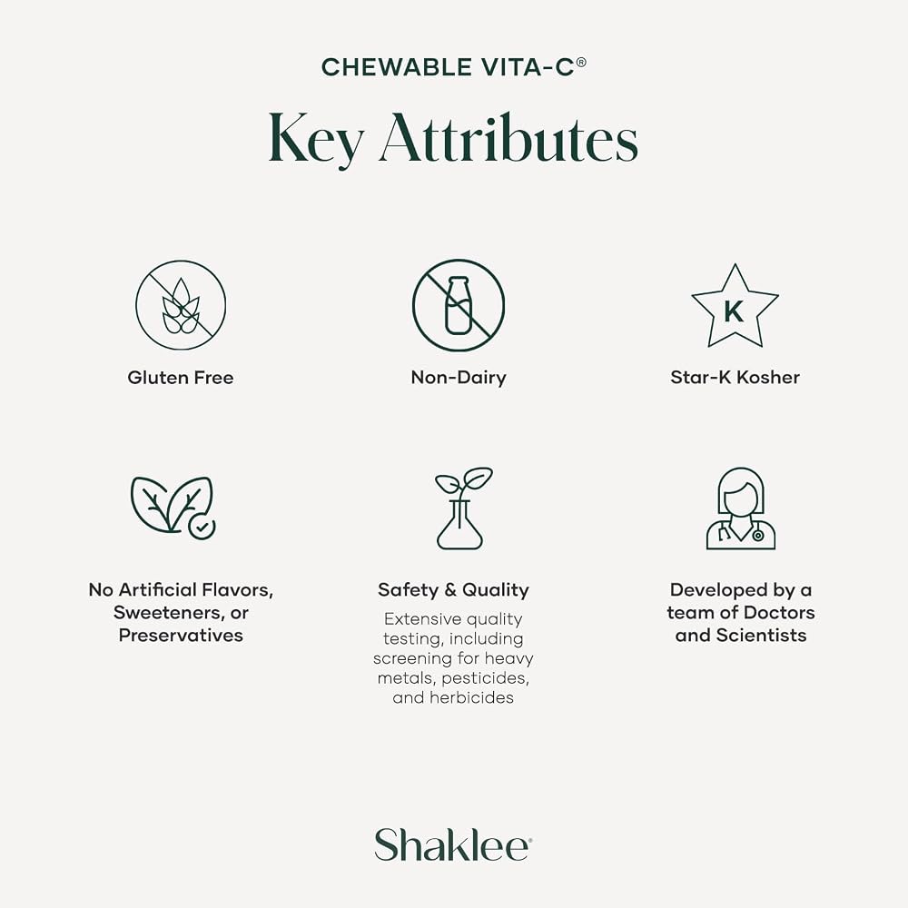 Shaklee Chewable Vita-C 250 mg Lemon Flavored Vitamin C - 60 Tablets - image 5