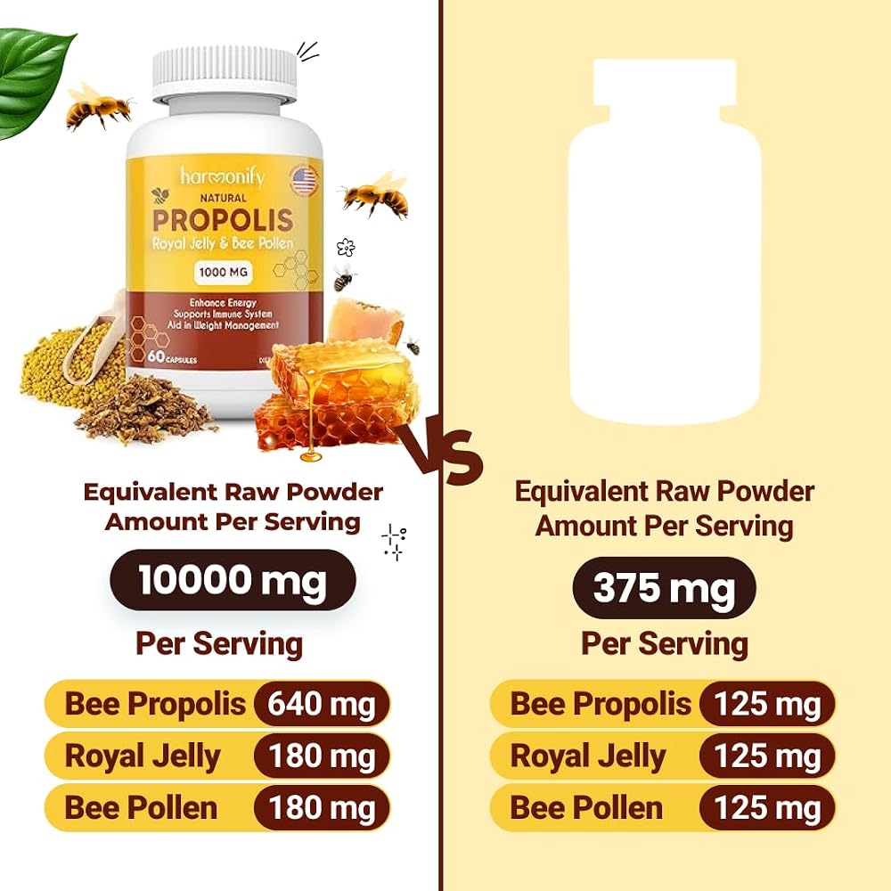 HARMONIFY Bee Pollen Propolis Royal Jelly Extract - 60 Capsules - image 3