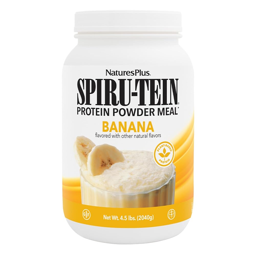 NaturesPlus SPIRU-TEIN Banana Plant-Based Protein Shake - 60 Servings