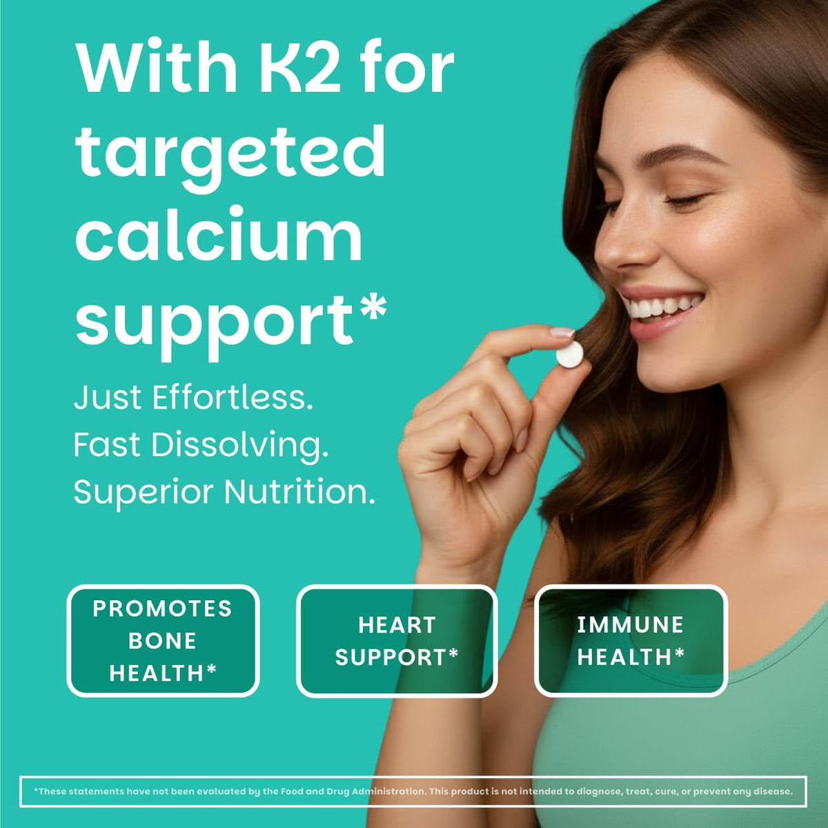 EZ Melts Vitamin D3 K2 5000 IU Bone & Joint Support - 90 Tablets - image 2