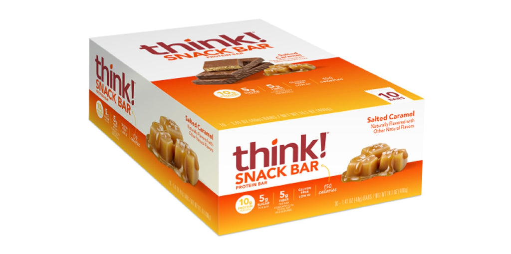 thinkThin High Protein Snack Bar, Salted Caramel - 10 Count