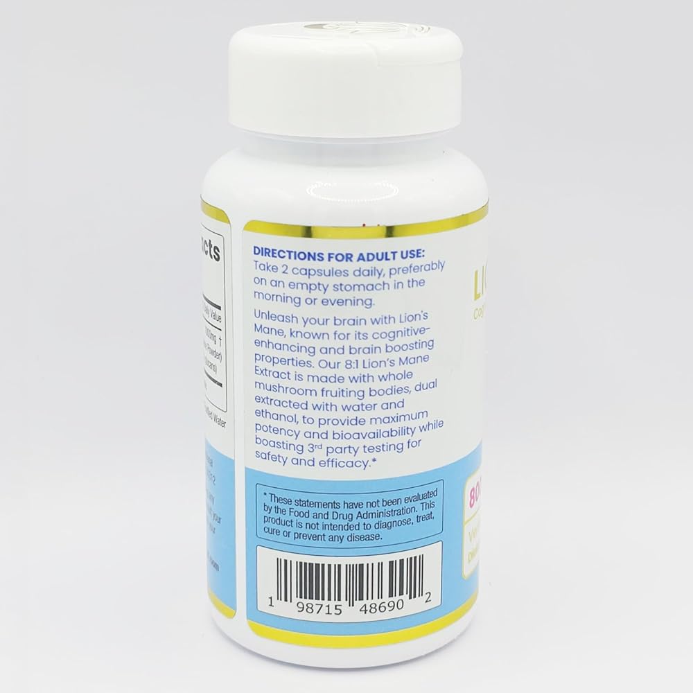 ENCAPSULATE Lion's Mane 8:1 Extract Capsules for Cognitive Support - image 3