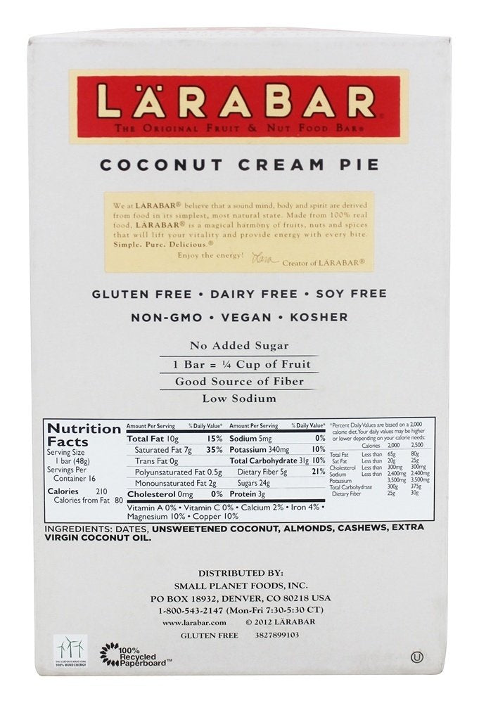 LÄRABAR Fruit & Nut Coconut Cream Nutrition Bars - 16 Count - image 2