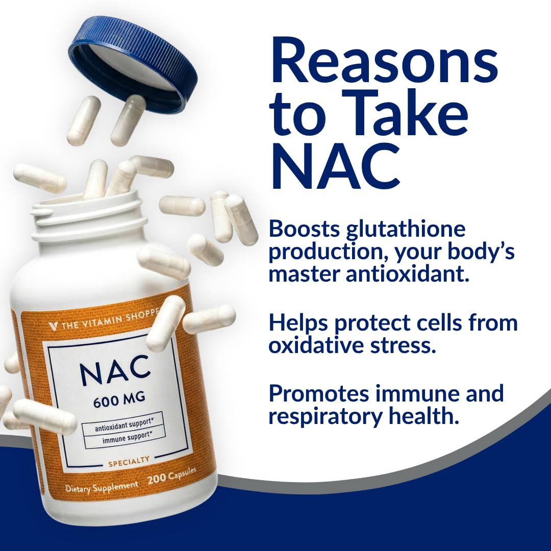 The Vitamin Shoppe NAC 600mg Antioxidant - 200 Capsules - image 4