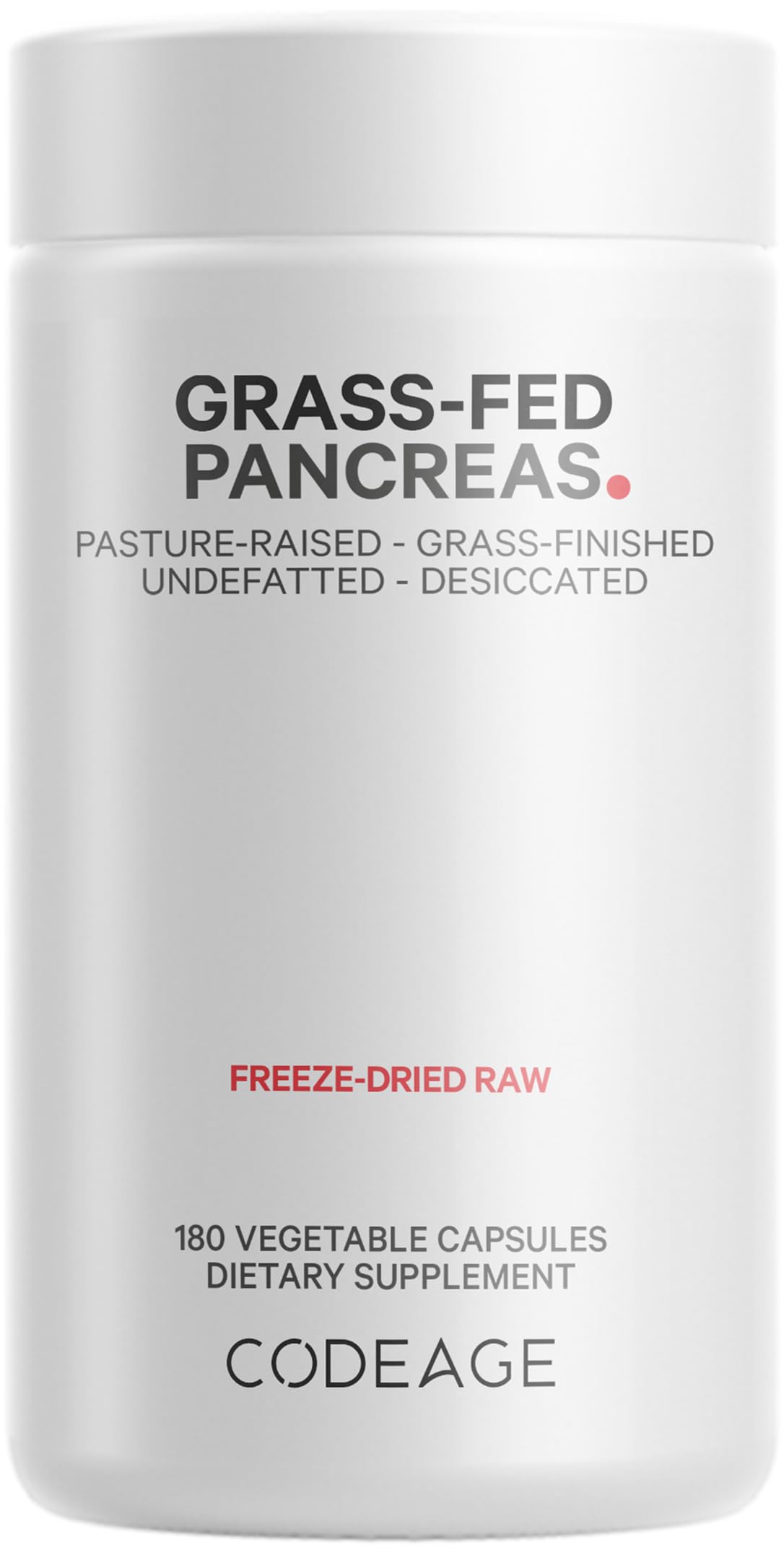 Codeage Grass Fed Beef Pancreas Supplement - 180 Capsules