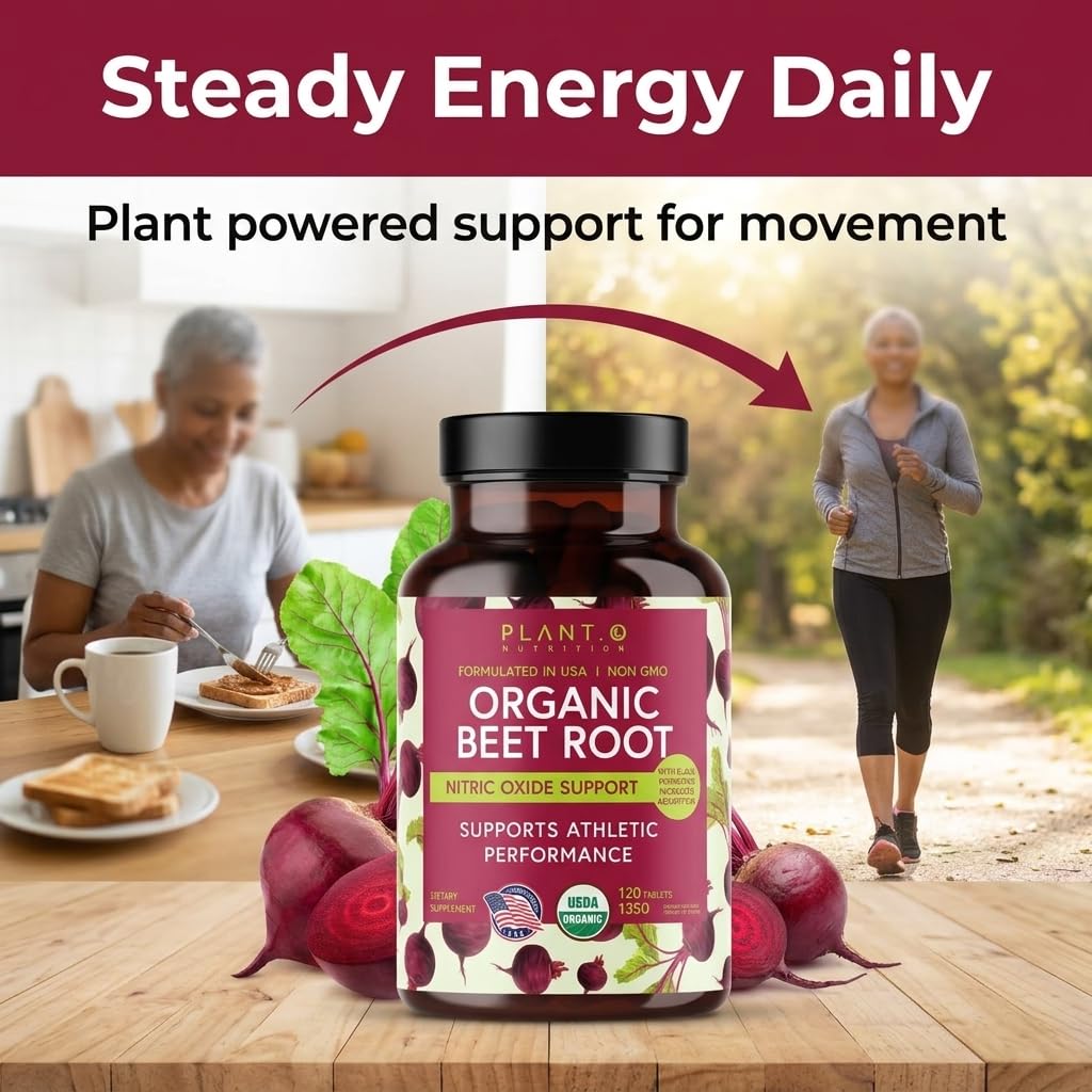 PLANT.O NUTRITION Organic Beet Root Capsules 1350mg - 120 Tablets - image 5