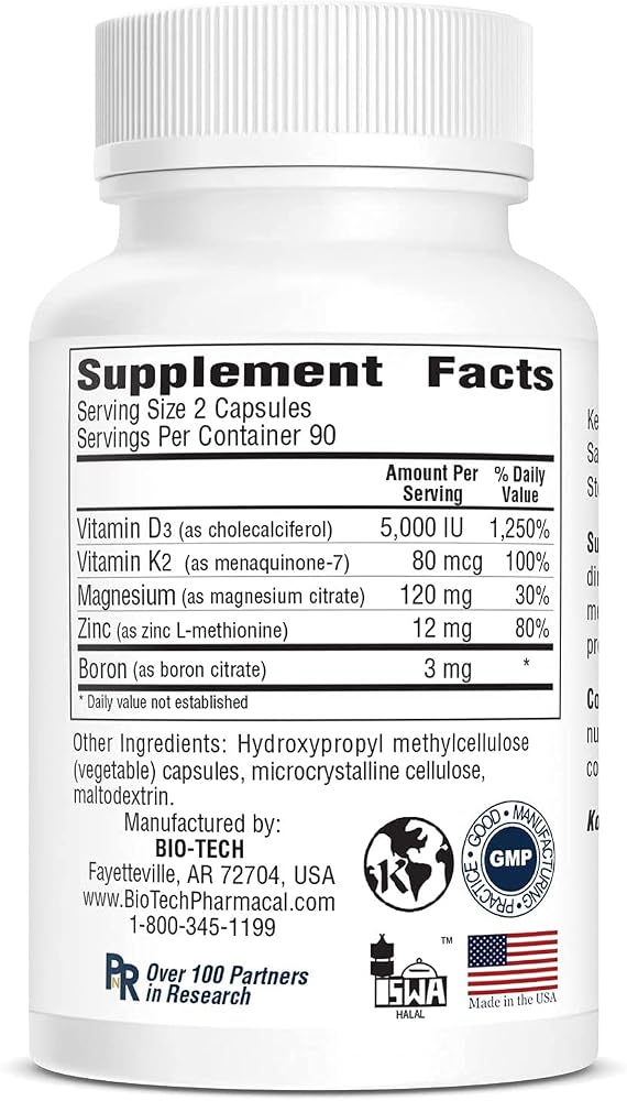 Bio-Tech Pharmacal D3Plus Vitamin D3 Supplement - 180 Vegetable Capsules - image 4