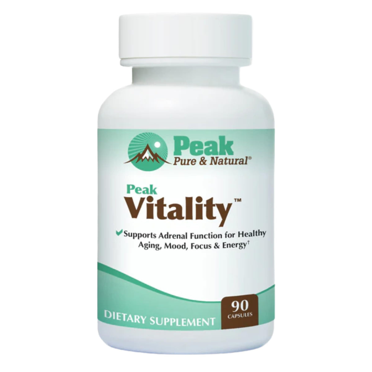 Peak Pure & Natural Adrenal Support Supplement - 90 Capsules