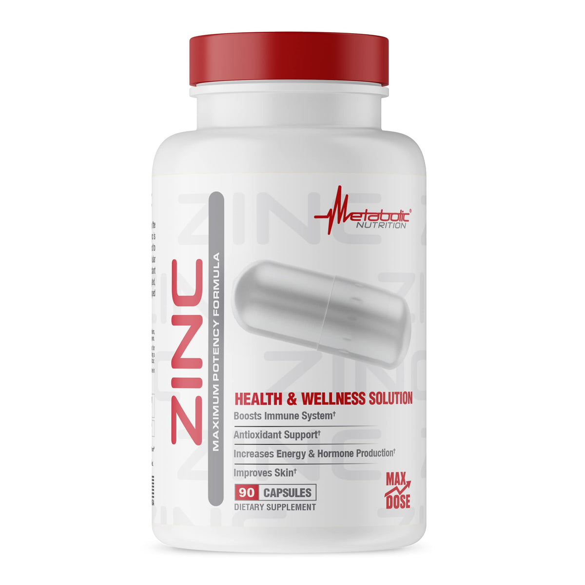 Metabolic Nutrition Zinc Supplement 75mg - 90 Capsules