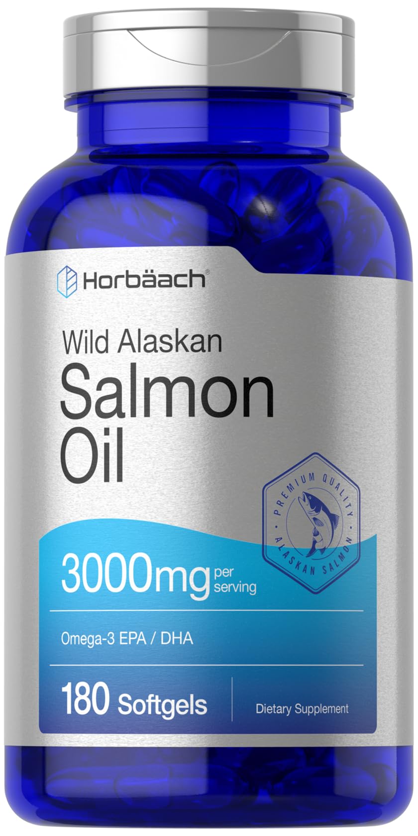Horbäach Wild Alaskan Salmon Fish Oil 3000mg - 180 Softgels