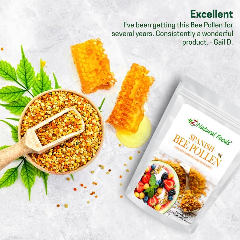 Z Natural Foods Spanish Bee Pollen Granules for Energy & Immune Support - 1 lb - image 7