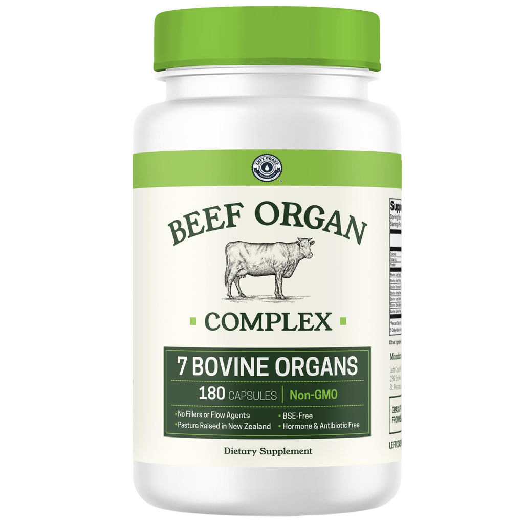 Left Coast Performance Beef Organ Supplement Grass Fed - 180 Capsules