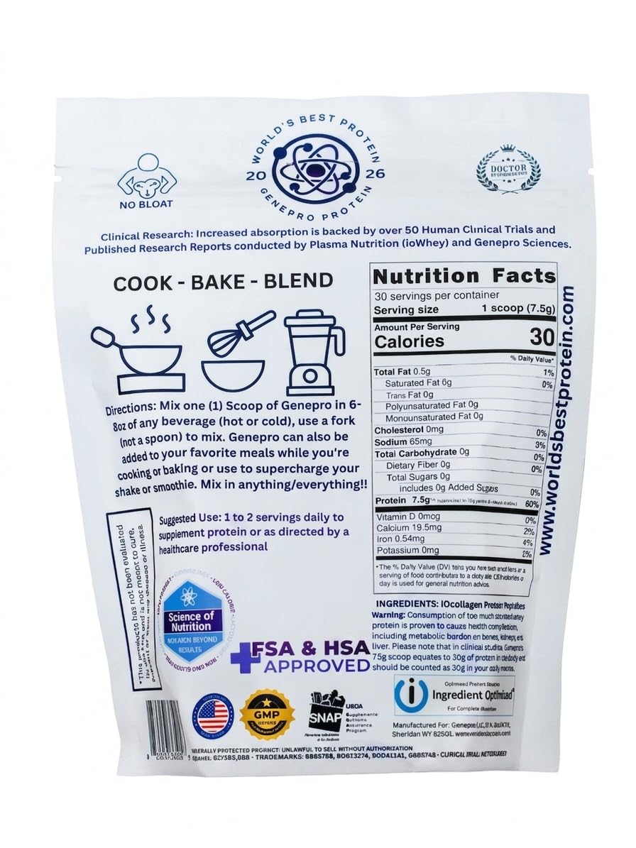 Genepro NexGen Unflavored Collagen Peptides - 30 Servings - image 2