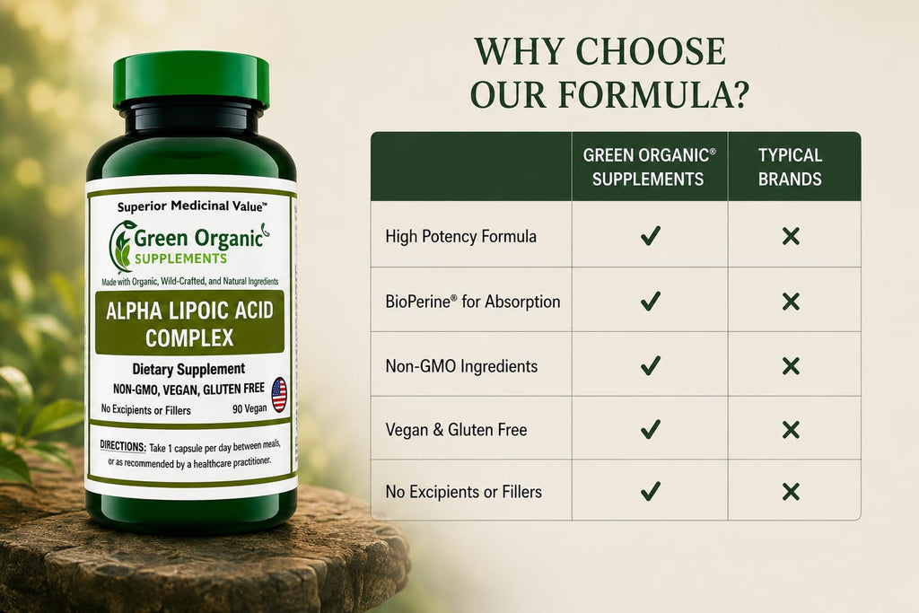 Green Organic Supplements Alpha Lipoic Acid Complex - 90 Capsules - image 7